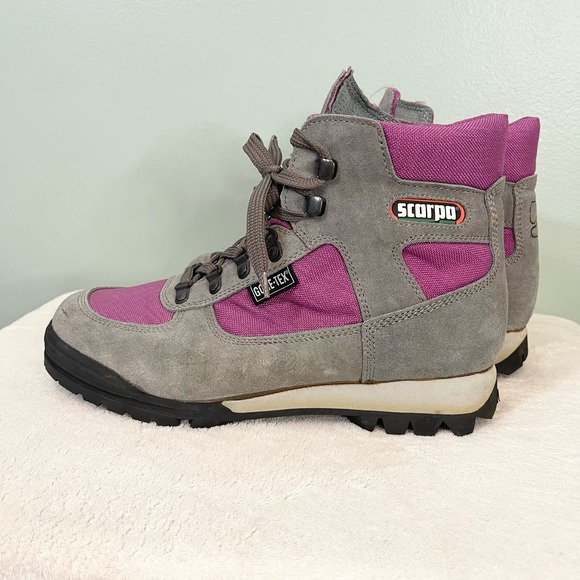 Scarpa Women's Gray Purple Gore Tex Lace Up Hiking Boots Size 40 - Picture 8 of 13